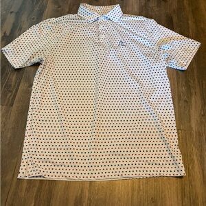 Rhoback Golf Polo Shirt Mens Medium Red White Blue America Flag USA Stars